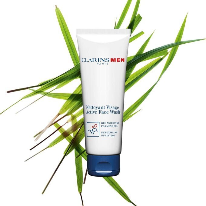 ClarinsMen Active Face Wash: gel limpiador facial suave, purificante y espumoso para hombres