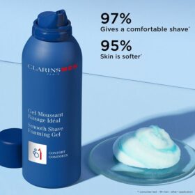ClarinsMen Gel Espumante para Afeitado Suave – Espuma de afeitado hidratante para hombres