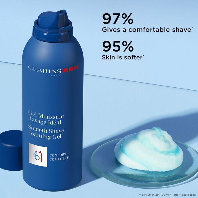 ClarinsMen Gel Espumante para Afeitado Suave - Espuma de afeitado hidratante para hombres