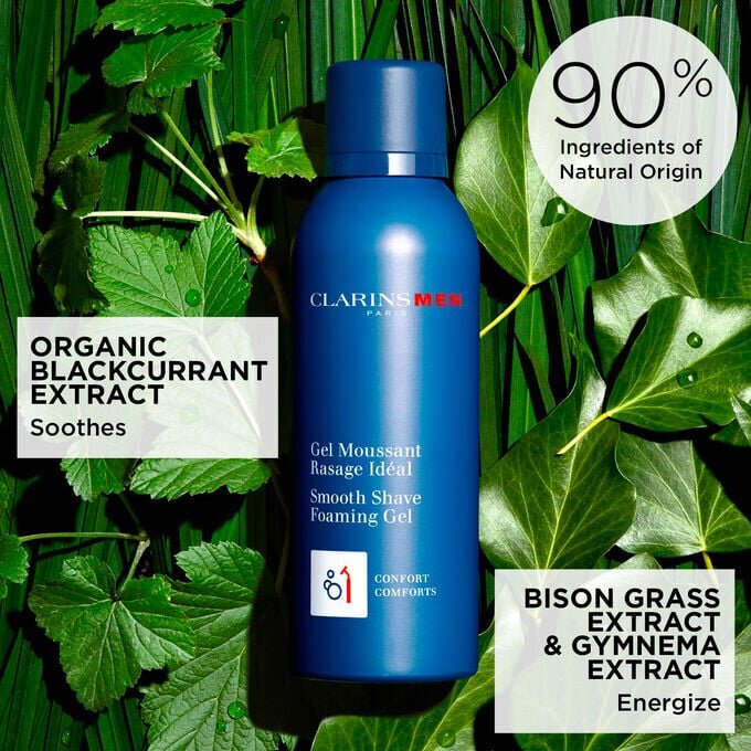 ClarinsMen Gel Espumante para Afeitado Suave - Espuma de afeitado hidratante para hombres