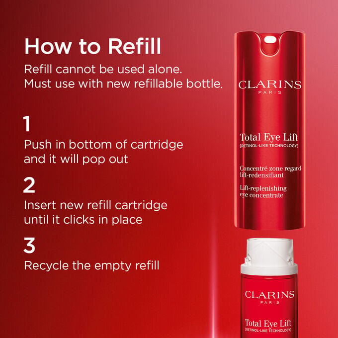 Crema de ojos recargable Total Eye Lift para reafirmar, reducir arrugas, ojeras y hinchazón