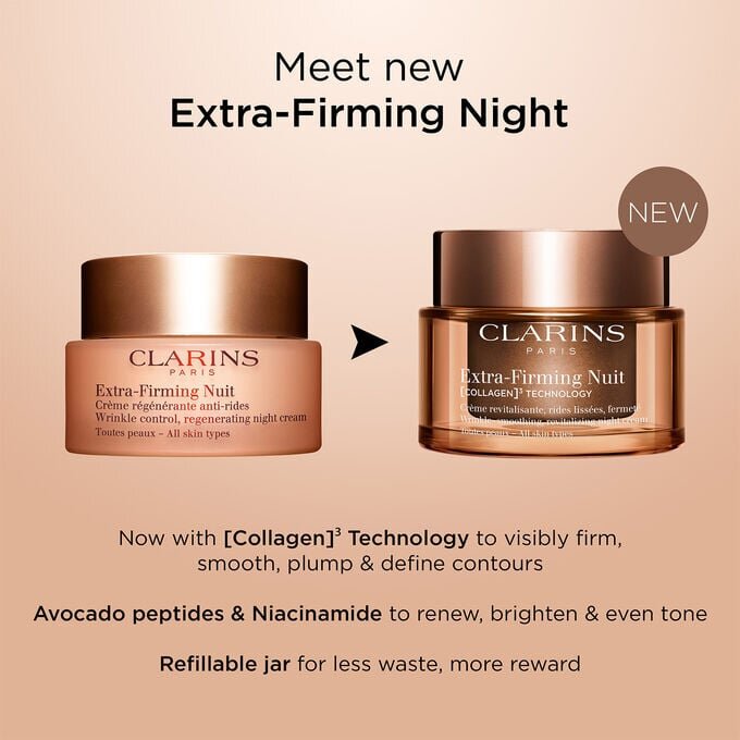 Crema hidratante de noche Extra-Firming recargable con polipéptidos de colágeno + niacinamida