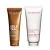 Dúo Bronceado + Exfoliación: loción autobronceadora cremosa y exfoliante para el cuerpo para una piel suave y bronceada