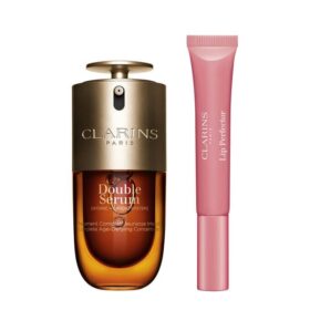 Dúo Double Serum x Lip Perfector: Double Serum antienvejecimiento y brillo de labios Lip Perfector Shimmer
