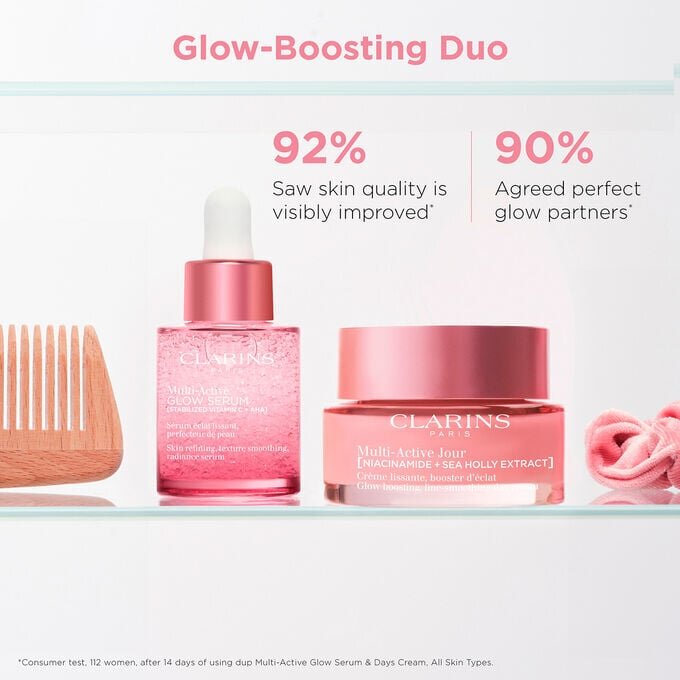 Dúo Multi-Active Glow: Sérum Multi-Active Glow con vitamina C + AHA y crema hidratante de día Multi-Active