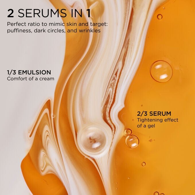 DOUBLE SERUM® Concentrado antienvejecimiento para el contorno de los ojos: iluminador y desinflamante