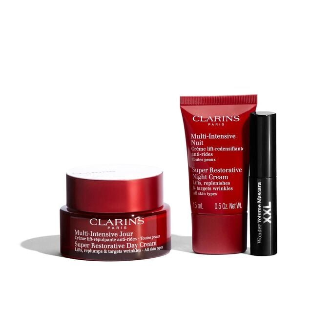 Kit de inicio Super Restorative | Crema de día + de noche Super Restorative + máscara de pestañas | Set de productos esenciales antienvejecimiento