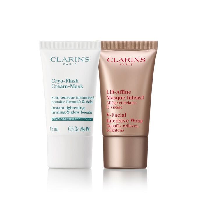 Mini set de mascarillas Prep + Recover | Incluye la mascarilla Cryo-Flash y la mascarilla V-Intensive Wrap | Mascarillas faciales galardonadas
