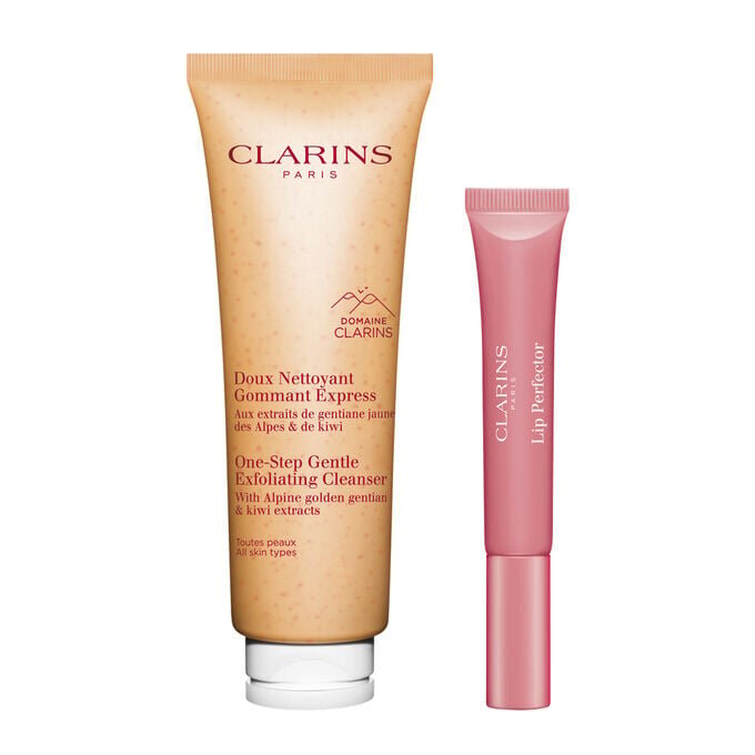 One-Step x Lip Perfector Duo: limpiador exfoliante suave One Step y brillo de labios Lip Perfector Shimmer