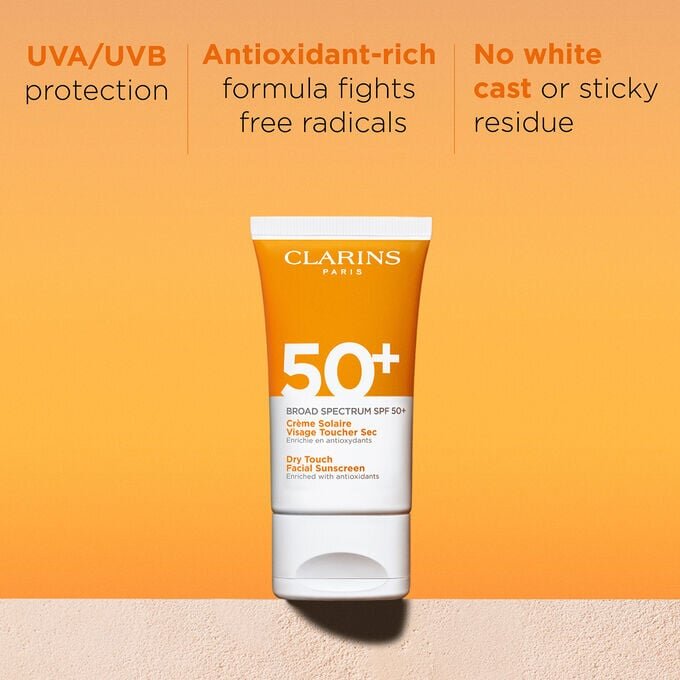 Protector solar facial de tacto seco - Amplio espectro SPF 50+