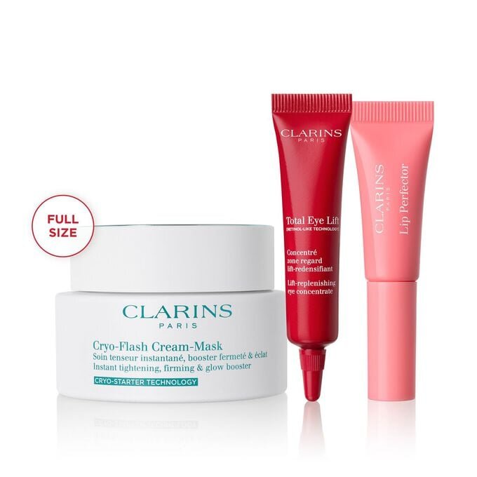 Rutina para potenciar el brillo | Mini-mascarillas Cryo-Flash + V-Wrap | Para preparar y recuperar la piel