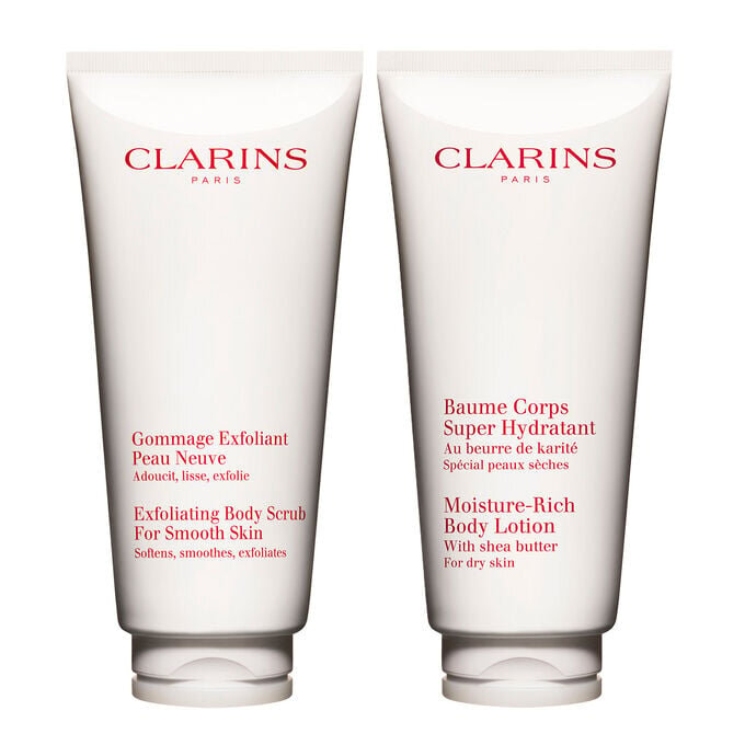 Set Cuerpo Essentials: exfoliante corporal y loción corporal hidratante para un cuerpo suave y radiante