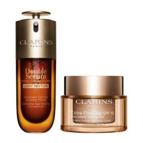 Set de Double Serum Light y crema de día Extra-Firming con SPF | 1,7 oz de Double Serum Light y crema de día Extra-Firming con SPF 15 | Dúo de sérum antienvejecimiento y crema hidratante