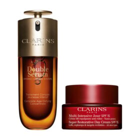 Set de Double Serum y Super Restorative | 1,7 oz de Double Serum y crema de día Super Restorative con SPF | Dúo antienvejecimiento estrella