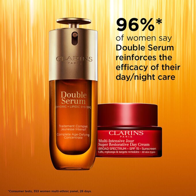 Set de Double Serum y Super Restorative | 1,7 oz de Double Serum y crema de día Super Restorative con SPF | Dúo antienvejecimiento estrella
