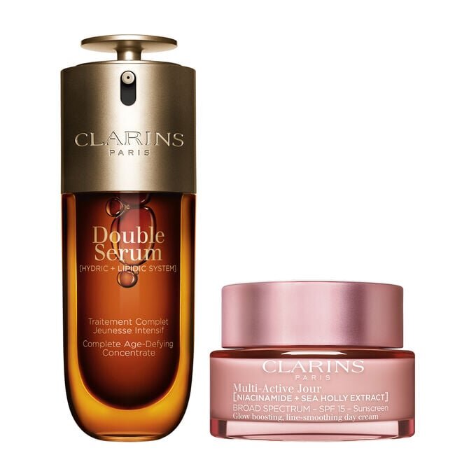 Set Multi-Active con SPF | 1,7 oz. Double Serum y crema de día Multi-Active con SPF | Sérum antienvejecimiento y crema hidratante