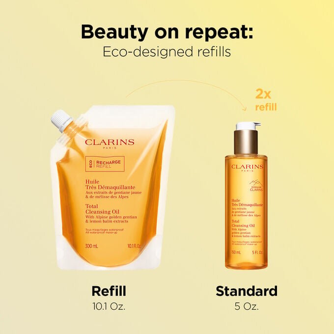 Kit de recambio de aceite limpiador Total Cleansing Oil | Tamaño normal + recambio | Para una piel purificada y sin Maquillaje