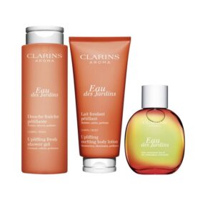 Trío Eau des Jardins: gel de ducha, loción para el cuerpo y fragancia